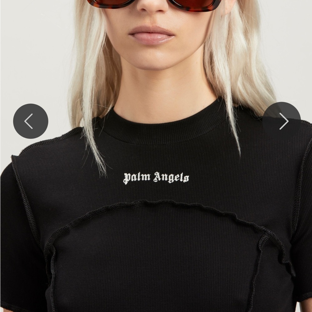 Palm Angels Open Back Logo Rib Dress 'Black'